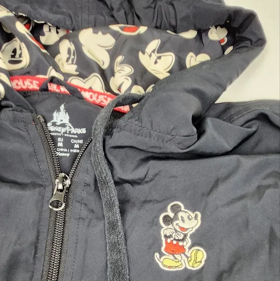 Disney Parks Mickey Mouse Black Zip Up Lightweight Jacket - Picture 3 of 5